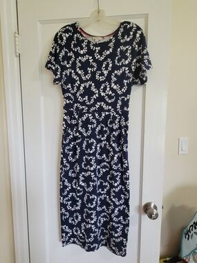 Boden Vanessa Jersey Navy Blue Floral Dress